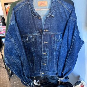 Vintage USA Levis Mens Acid Wash Denim Trucker Jean Jacket XL 70507 0229